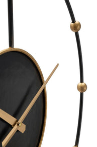 Wanduhr Pearl Schwarz Gold Groß – Uhr Wohnzimmer