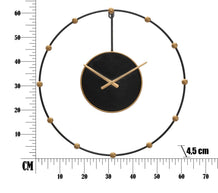 Wanduhr Pearl Schwarz Gold Groß – Uhr Wohnzimmer