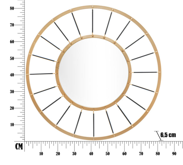 Spiegel Rund Gold Schwarz 81 cm