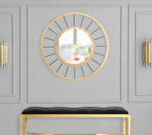 Spiegel Rund Gold Schwarz 81 cm