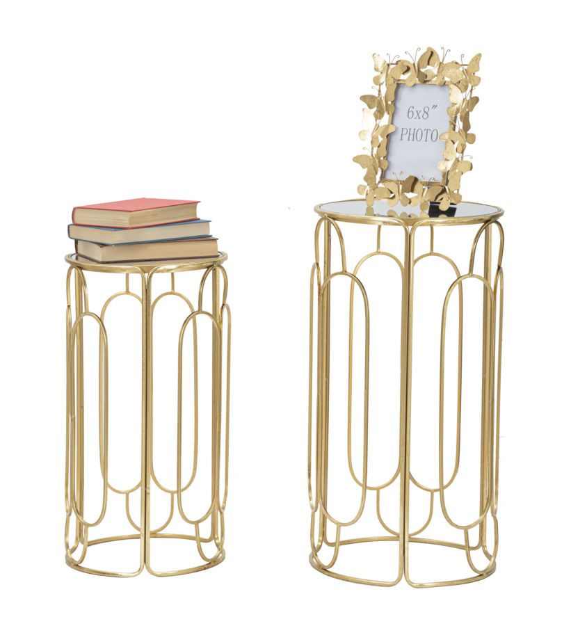 Blumenständer Geometrisch Gold Silber 70 cm – Pflanzenständer