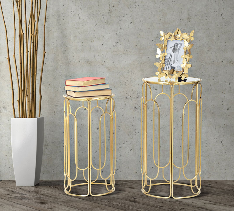 Blumenständer Geometrisch Gold Silber 70 cm – Pflanzenständer