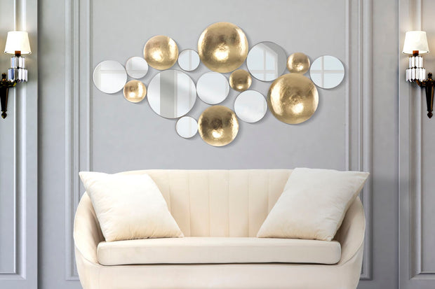 Wandpaneel Blumen Gold 60 cm – Wanddeko
