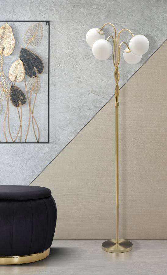 Stehlampe Glamy Weiß Gold 176 cm – Stehleuchte