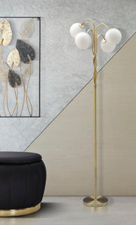 Stehlampe Glamy Weiß Gold 176 cm – Stehleuchte