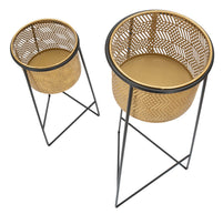 Blumenständer 2er Set Gold Schwarz 76 cm – Pflanzenständer