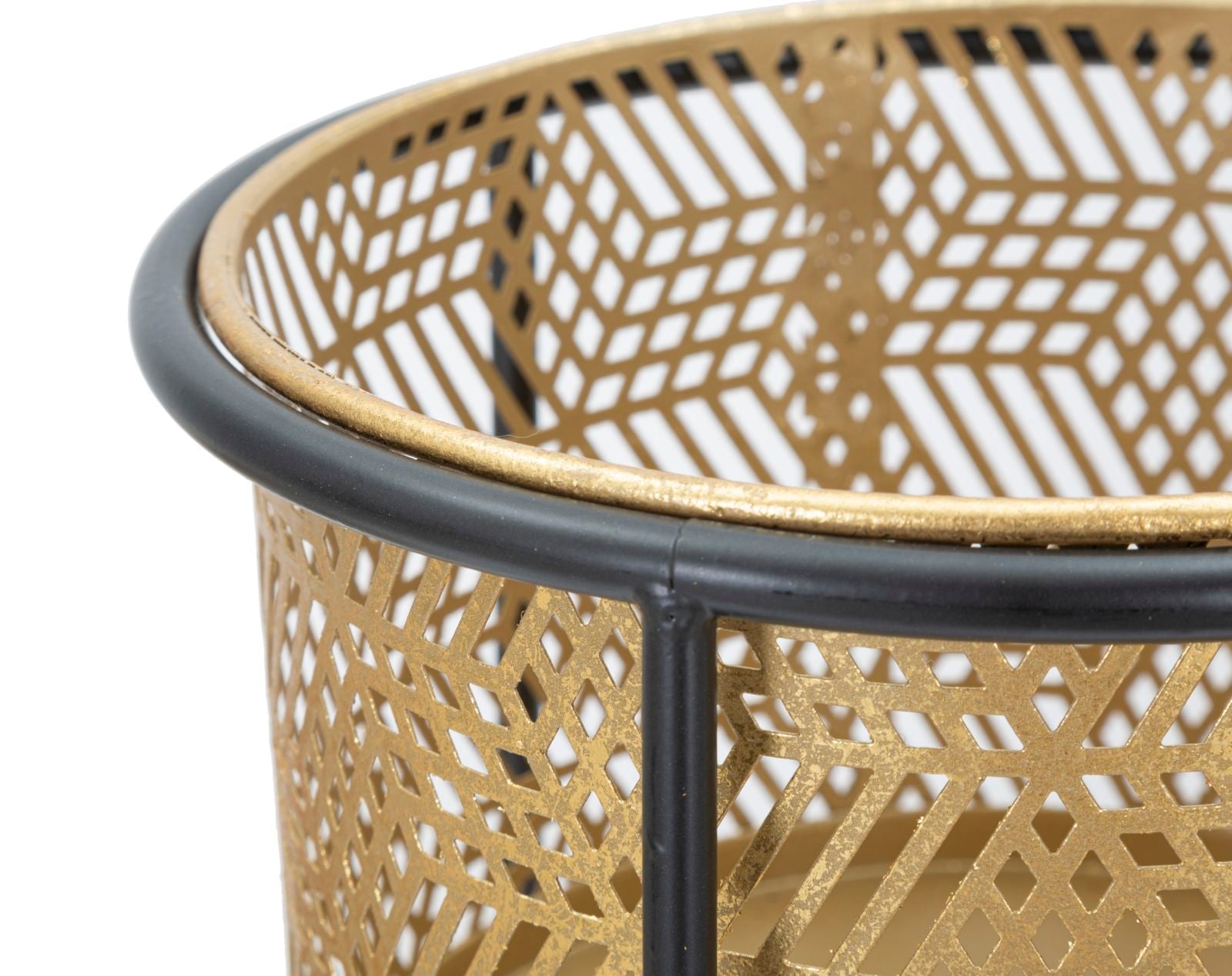 Blumenständer 2er Set Gold Schwarz 76 cm – Pflanzenständer