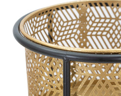 Blumenständer 2er Set Gold Schwarz 76 cm – Pflanzenständer