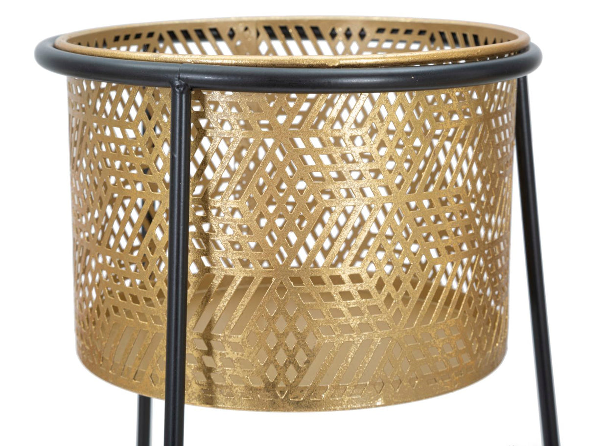 Blumenständer 2er Set Gold Schwarz 76 cm – Pflanzenständer