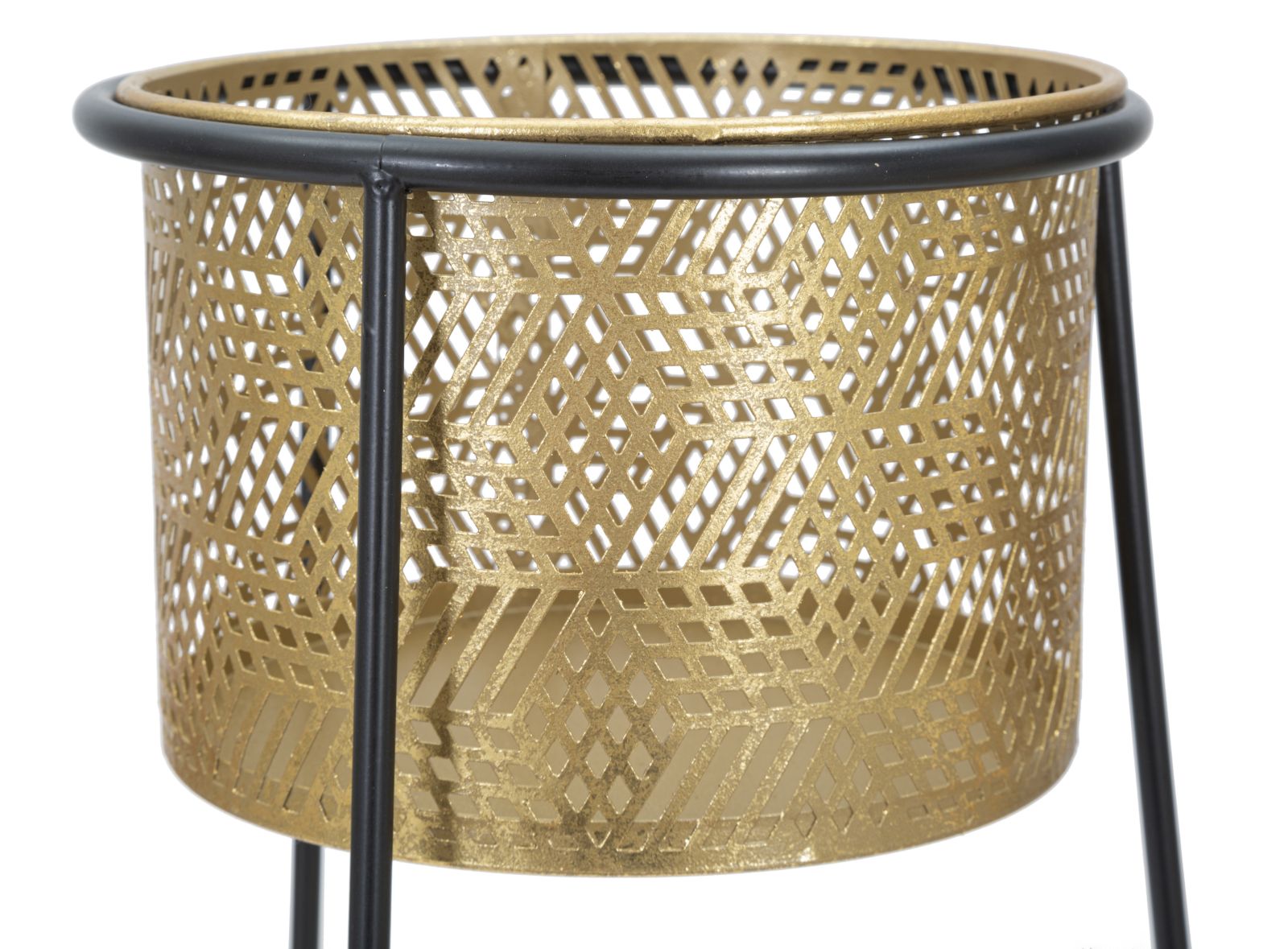 Blumenständer 2er Set Gold Schwarz 76 cm – Pflanzenständer