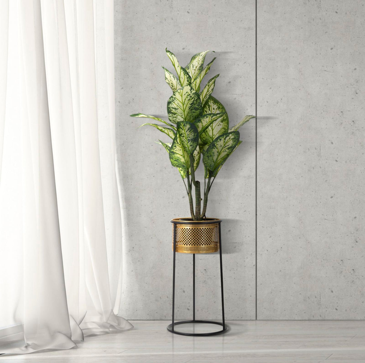 Blumenständer Simply Gold Schwarz – Pflanzenständer Deko