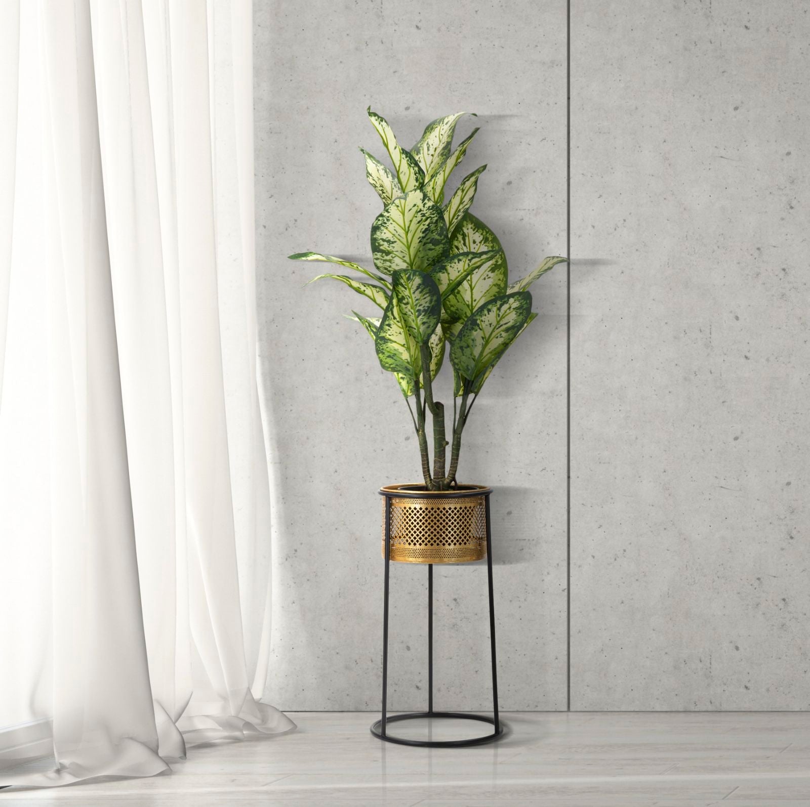 Blumenständer Simply Gold Schwarz – Pflanzenständer Deko