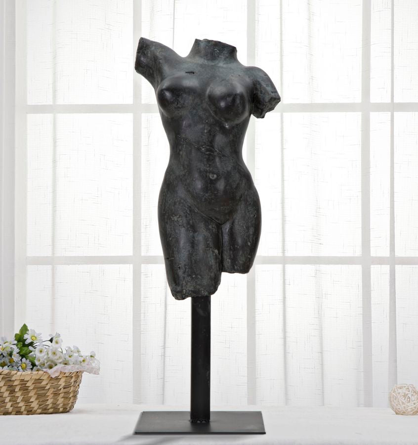 Griechische Statue Dekofigur Frau Schwarz – Büste Deko