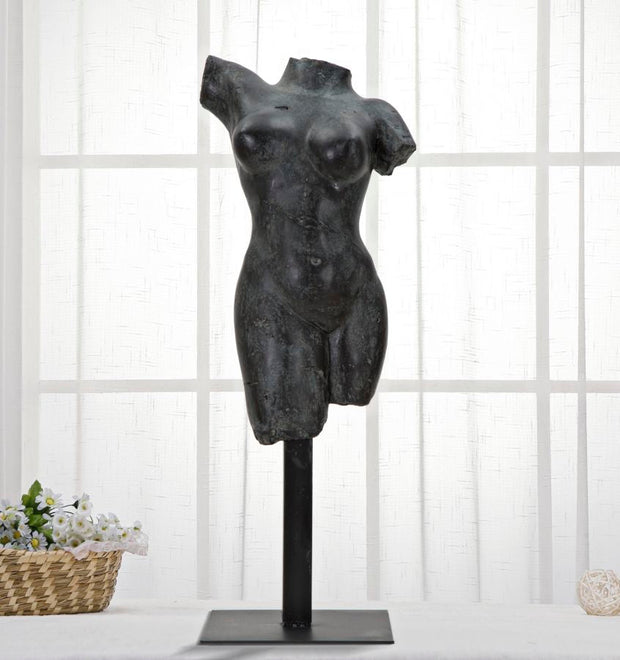 Griechische Statue Dekofigur Frau Schwarz – Büste Deko
