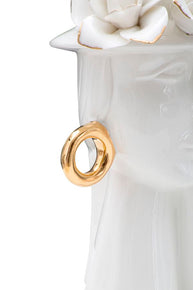 Blumenvase Frauengesicht Weiß Gold 23,5 cm – Dekovase