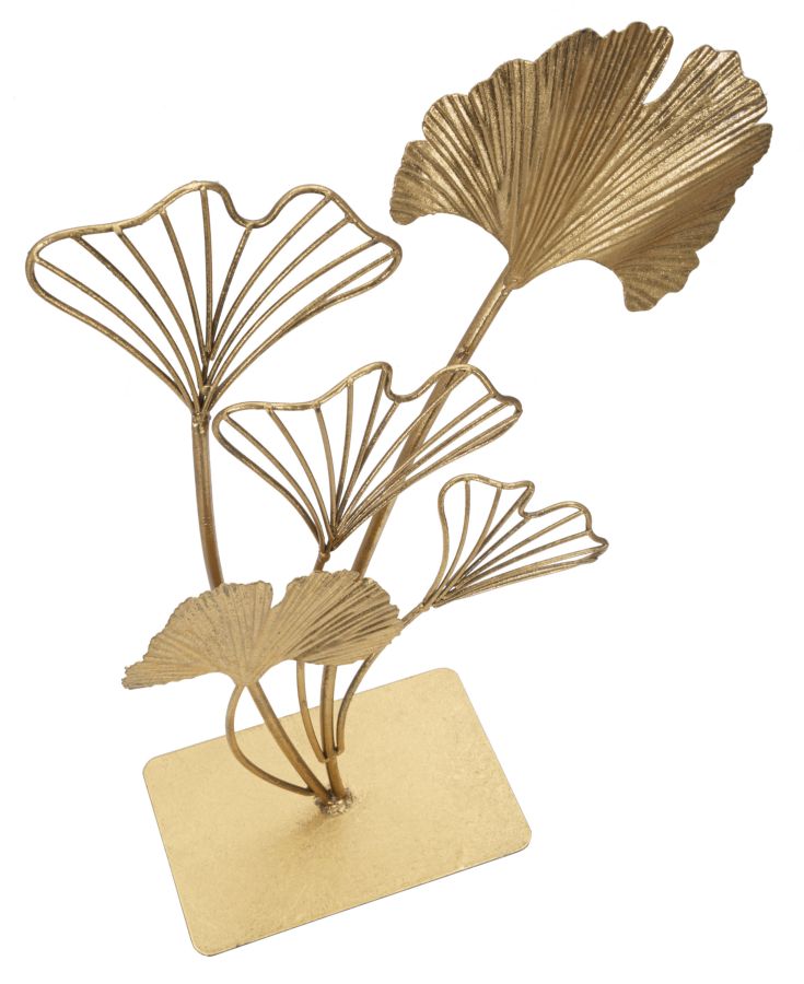 Dekofigur Blätter Gold 44,5 cm – Skulptur Deko