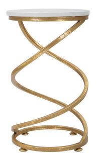 Beistelltisch Spirale Gold Marmor – Couchtisch Deko