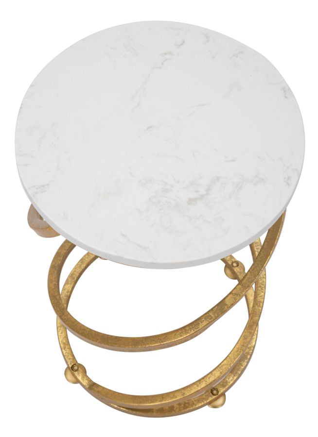 Beistelltisch Spirale Gold Marmor – Couchtisch Deko