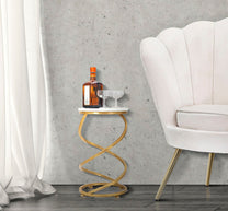 Beistelltisch Spirale Gold Marmor – Couchtisch Deko