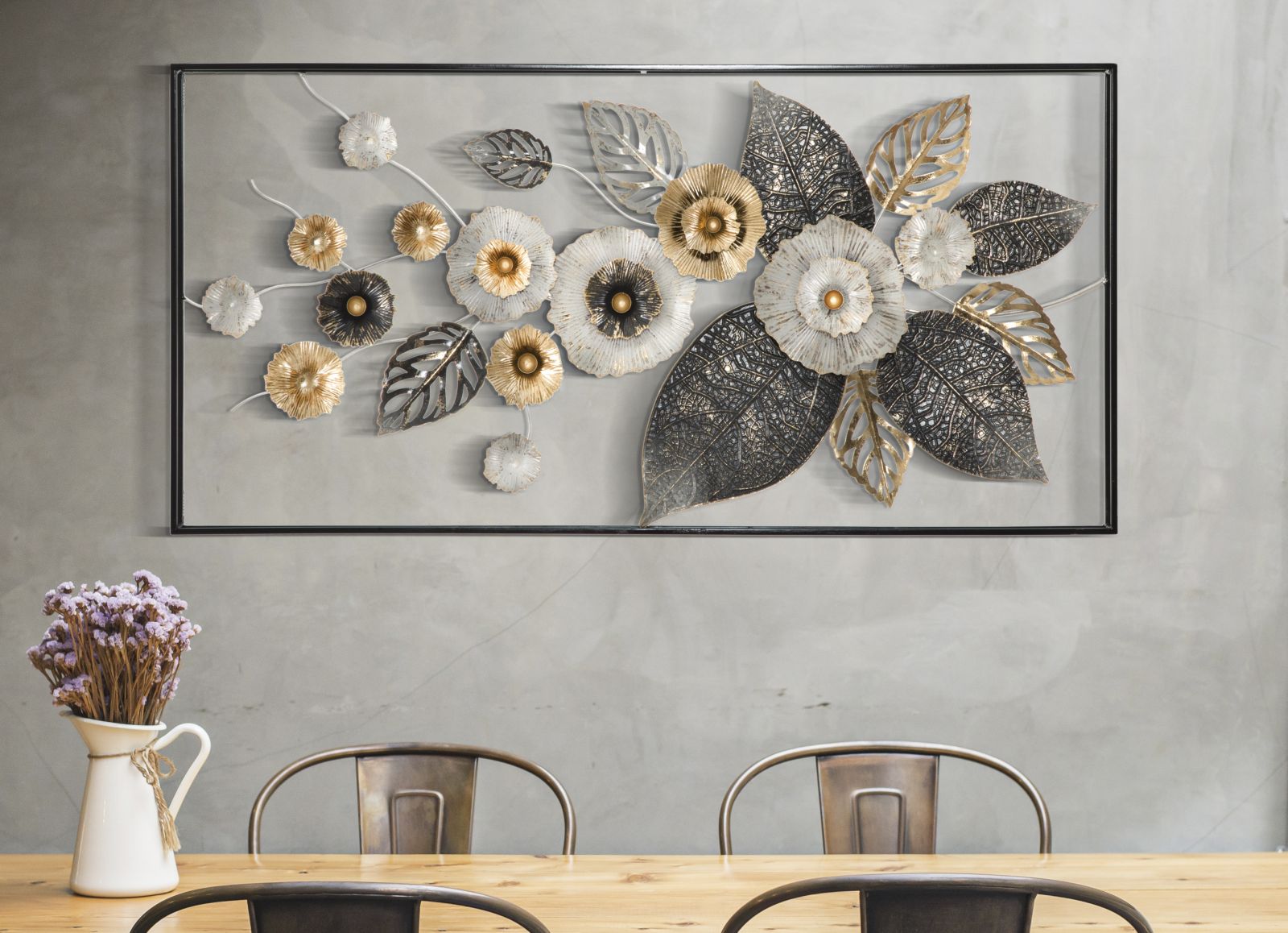 Wandpaneel Blumen Bunt 59 cm – Wanddeko