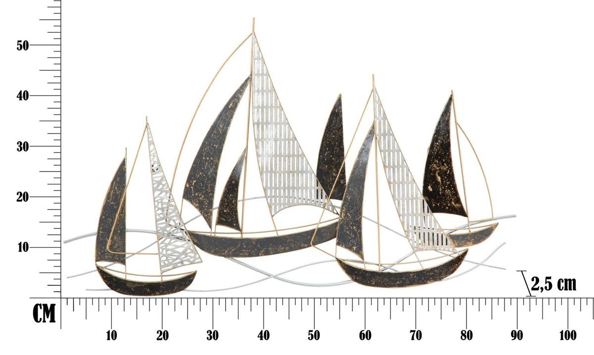 Wandpaneel Segelschiff Bunt 55,9 cm – Wanddeko