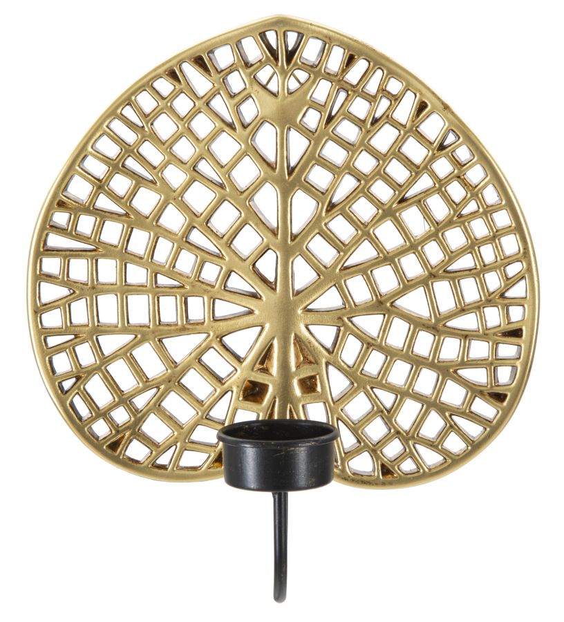 Wandkerzenhalter Lotus Gold Schwarz – Kerzenhalter Wand