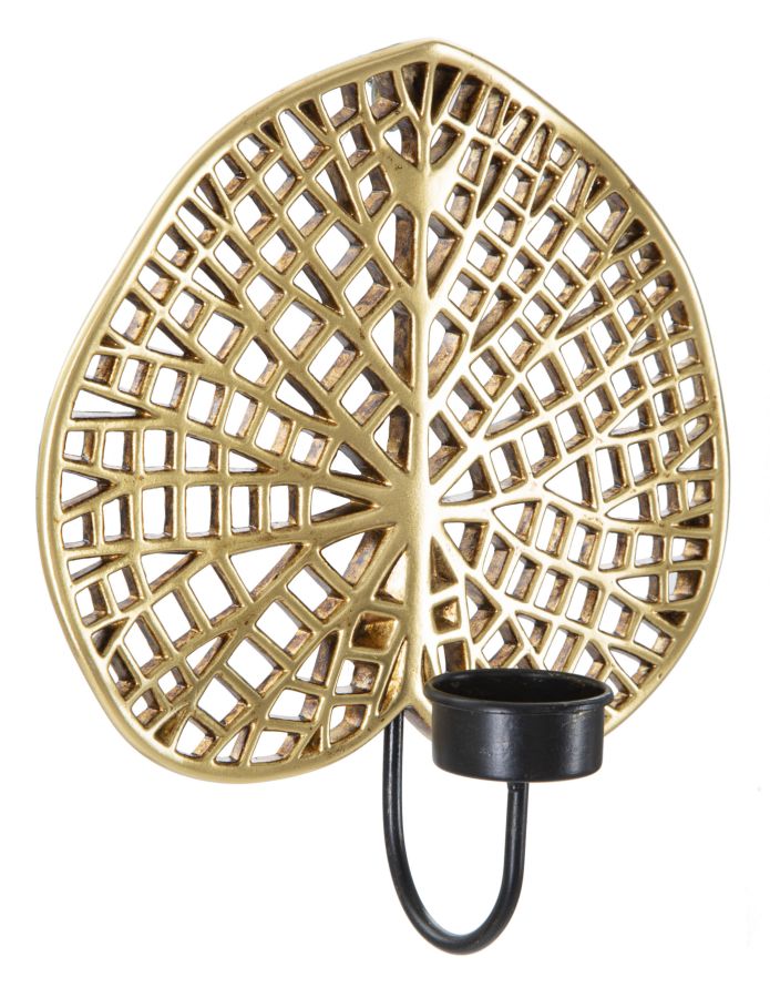 Wandkerzenhalter Lotus Gold Schwarz – Kerzenhalter Wand