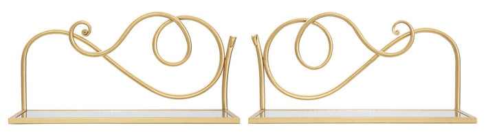 Wandregal Spiegel Gold 2er Set – Hängeregal Deko