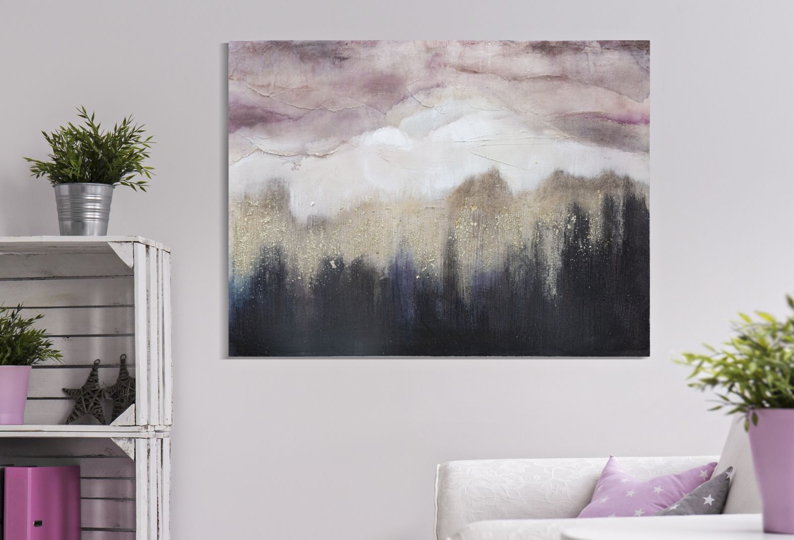 Wandbild Impression Rosa 60 cm – Leinwandbild Deko