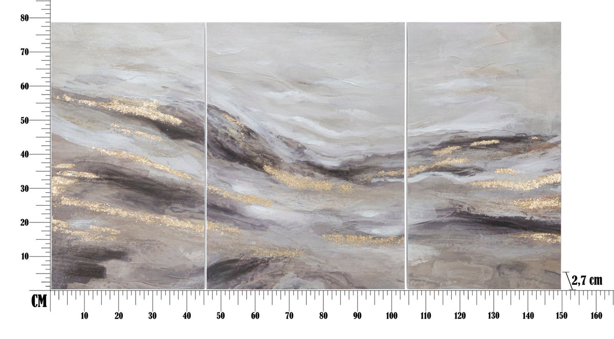 Wandbild Monty Linien 80 cm – Leinwandbild Deko