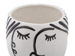 Vase Gesicht Frau Weiß Schwarz – Blumenvase Deko