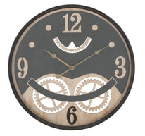 Wanduhr Schwarz Braun 67 cm – Uhr Wohnzimmer