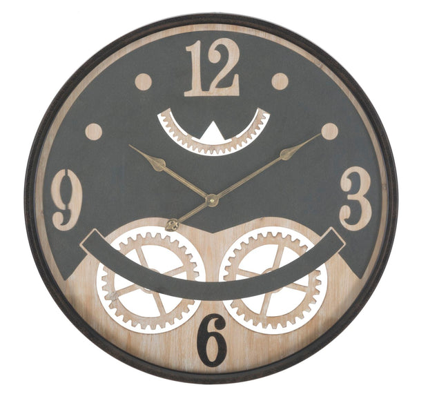 Wanduhr Schwarz Braun 67 cm – Uhr Wohnzimmer