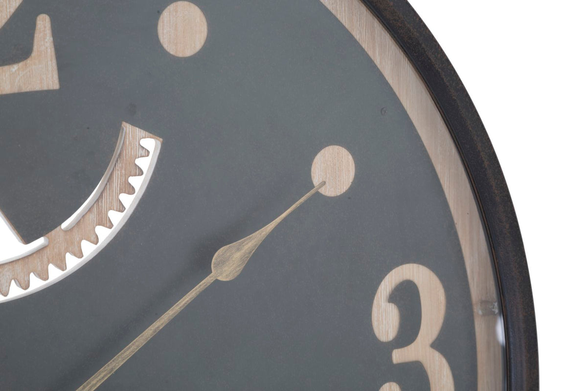 Wanduhr Schwarz Braun 67 cm – Uhr Wohnzimmer