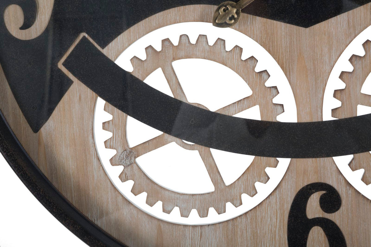 Wanduhr Schwarz Braun 67 cm – Uhr Wohnzimmer