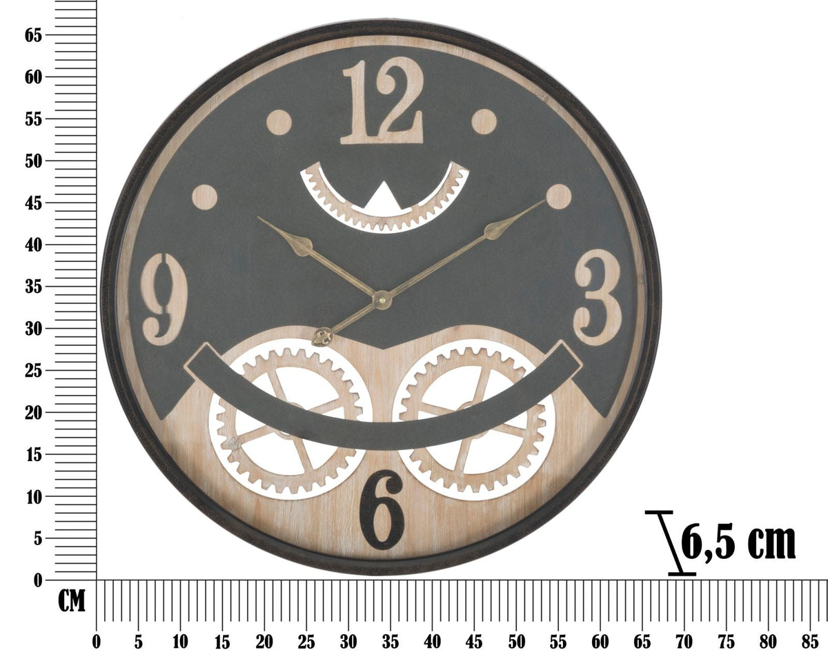 Wanduhr Schwarz Braun 67 cm – Uhr Wohnzimmer