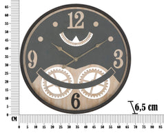 Wanduhr Schwarz Braun 67 cm – Uhr Wohnzimmer