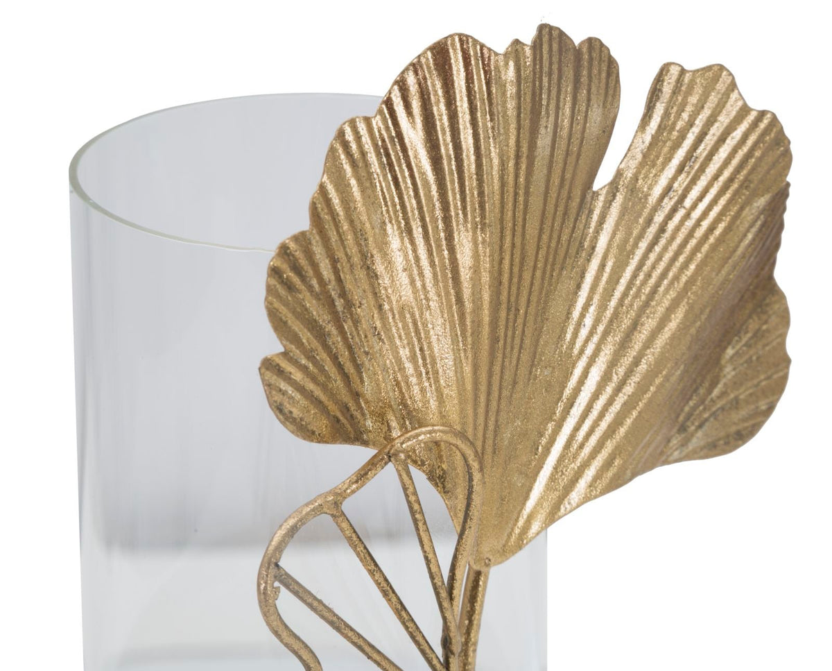 Kerzenständer Blatt Gold Glas – Kerzenhalter Deko