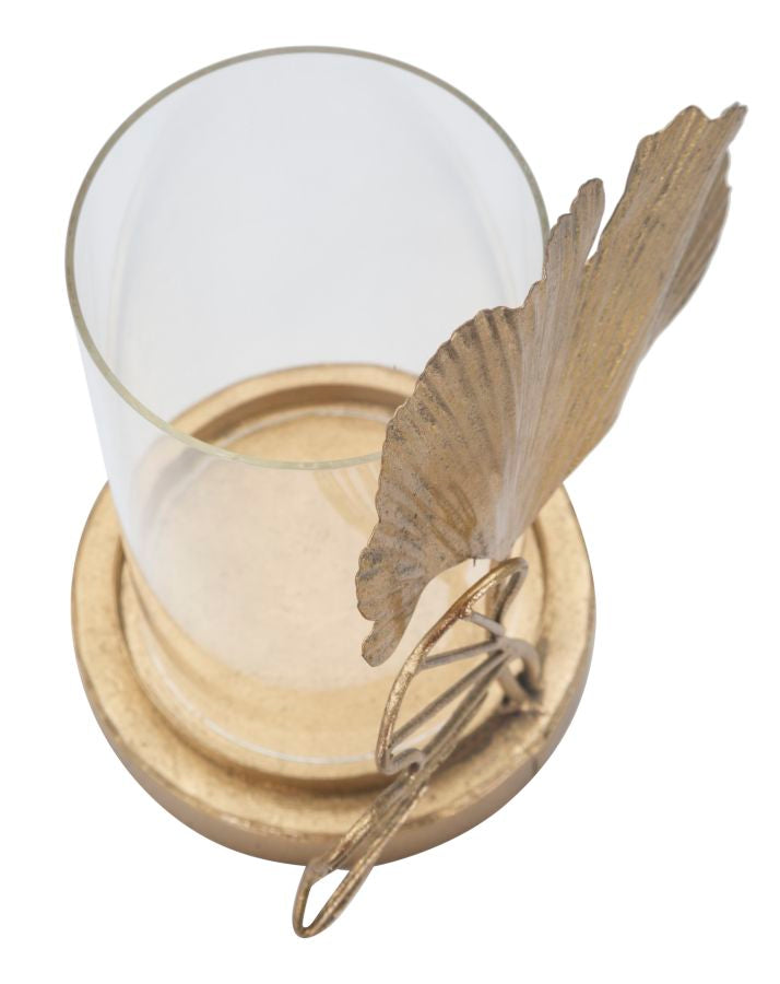 Kerzenständer Blatt Gold Glas – Kerzenhalter Deko