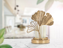 Kerzenständer Blatt Gold Glas – Kerzenhalter Deko