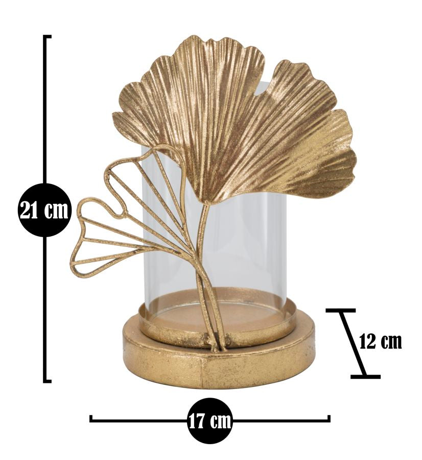 Kerzenständer Blatt Gold Glas – Kerzenhalter Deko