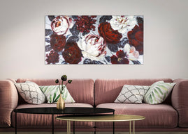 Wandbild Weiß Floral 60 cm – Leinwandbild Deko