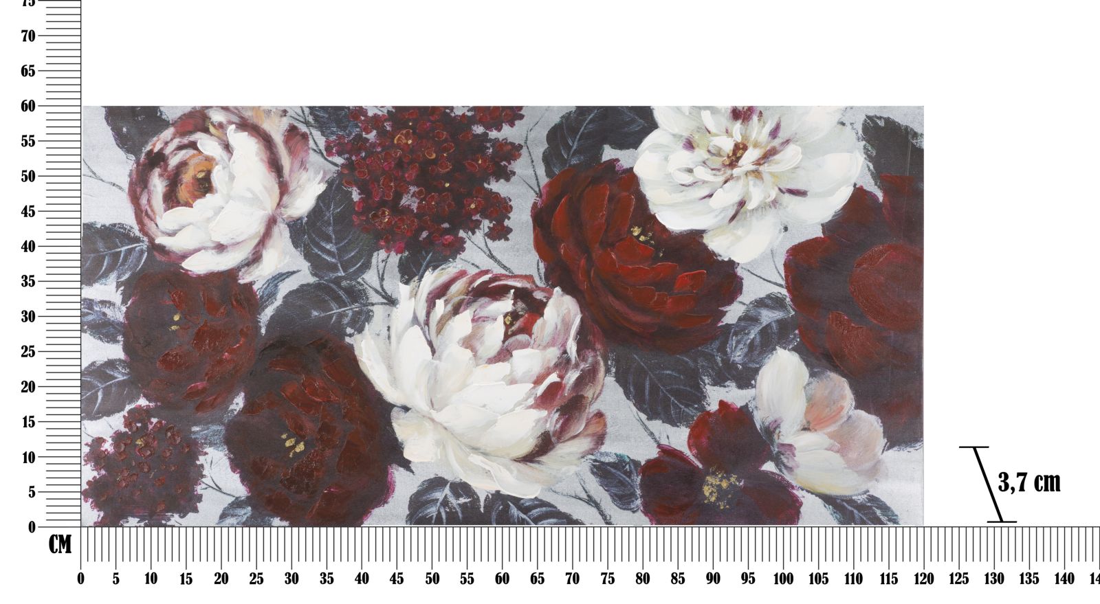 Wandbild Weiß Floral 60 cm – Leinwandbild Deko