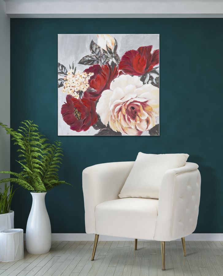 Wandbild Blume Floral 90 cm – Leinwandbild Deko
