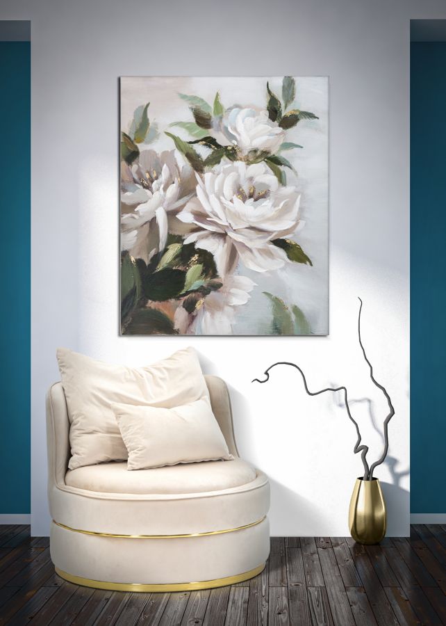 Wandbild Blume Blatt Floral 80 cm – Leinwandbild Deko