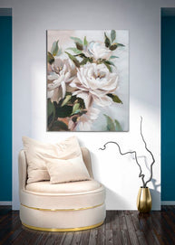 Wandbild Blume Blatt Floral 80 cm – Leinwandbild Deko