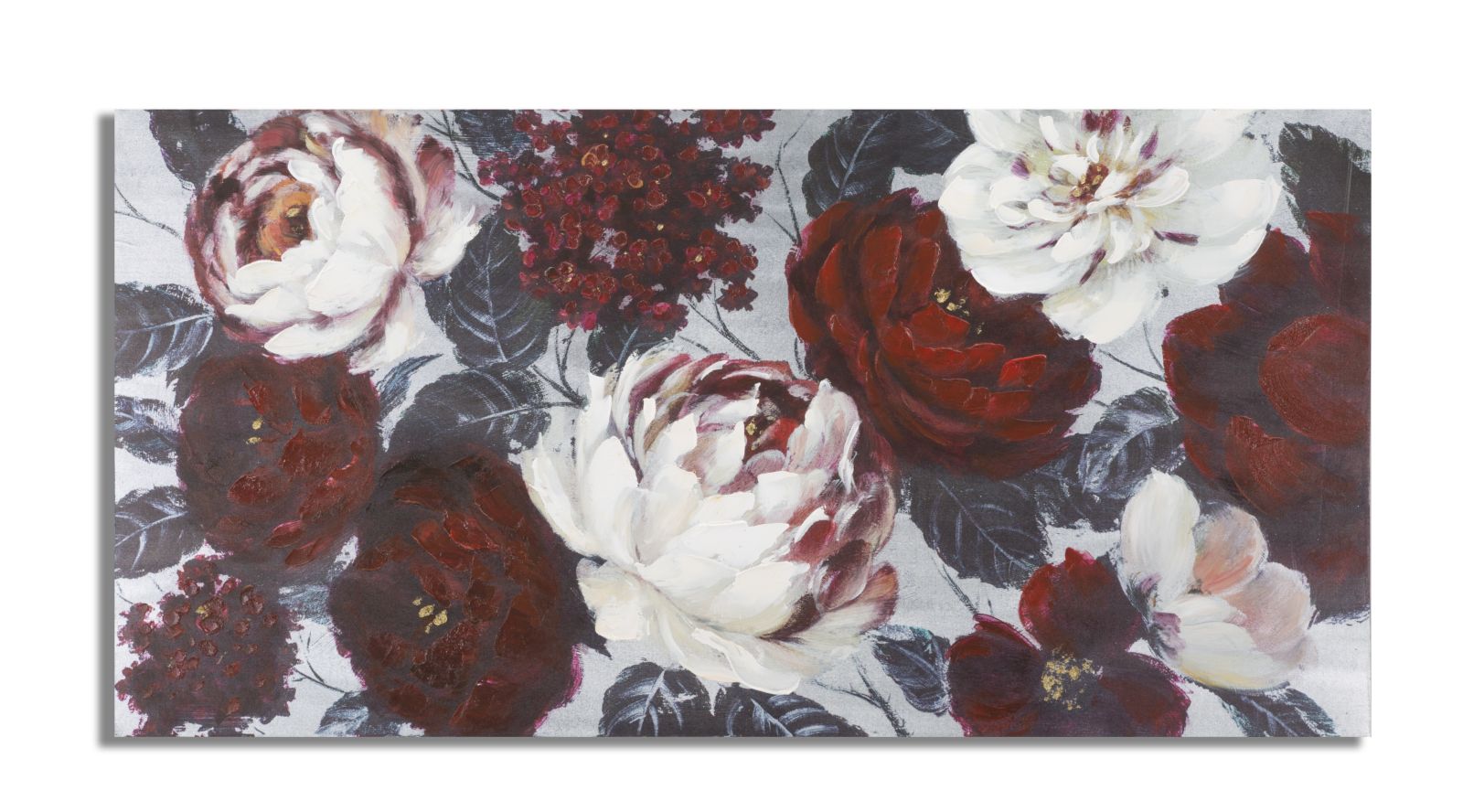 Wandbild Weiß Floral 60 cm – Leinwandbild Deko