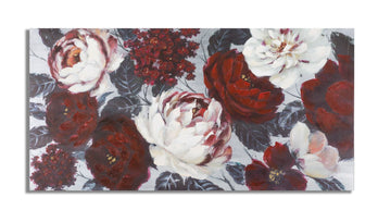 Wandbild Weiß Floral 60 cm – Leinwandbild Deko