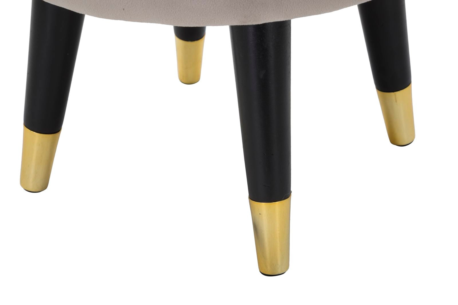 Hocker Paris Grau Gold Samt – Polsterhocker Deko