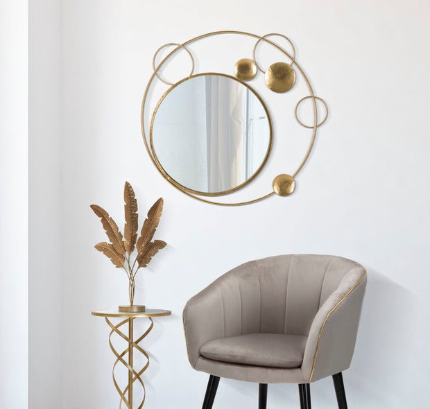 Spiegel Rund Planet Gold 83 cm